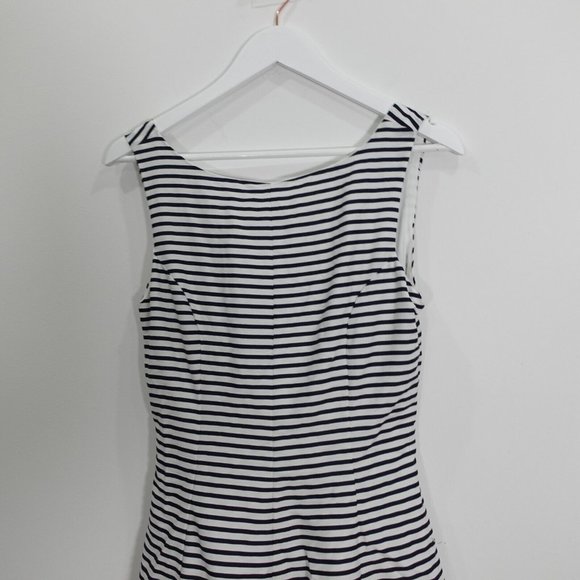 Zara Dress Size Medium Tank Short Mini Striped Scoop Back Casual Black Trafaluc - Picture 6 of 9